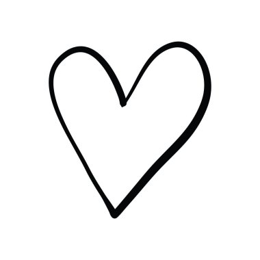 İllüstrasyon vektör, çizilmiş kalp el. Kömür kalp.