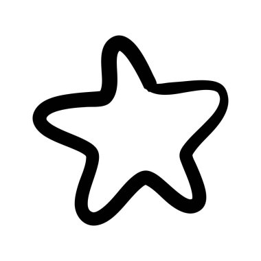 Bir yıldız ya da küçük resim ikonu. Beyaz arkaplanda elle çizilmiş siyah bir vektör simgesi.