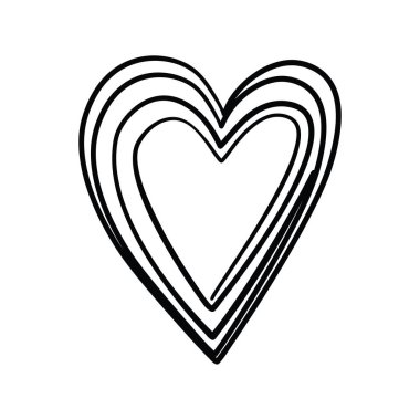 İllüstrasyon vektör, çizilmiş kalp el. Kömür kalp.