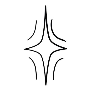 Bir yıldız ya da küçük resim ikonu. Beyaz arkaplanda elle çizilmiş siyah bir vektör simgesi.