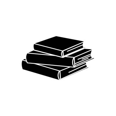 Kitap beyaz bir arka planda izole edilmiş bir siluet. Antika bir oymacılığın sanatsal tarzında elle çizilmiş bir resim. Vektör, resimleme