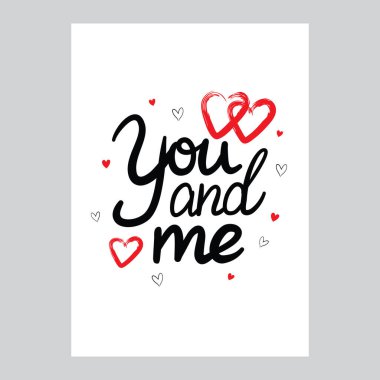 Sevgililer Günü için el yazması kalplerle dolu bir matbaa. Vektör, resimleme