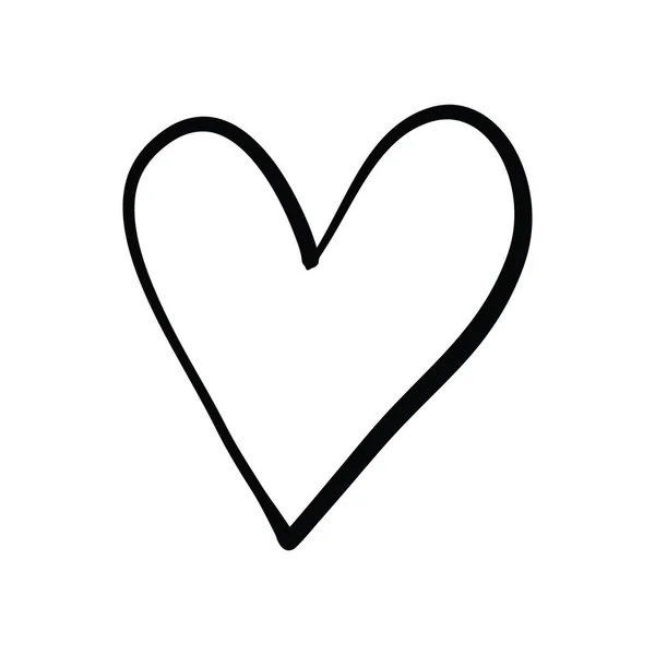 矢量图 手工绘制的心 木炭的心 — 图库矢量图片