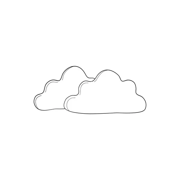 Vector Doodle Cloud White Isolated Background — Stock Vector