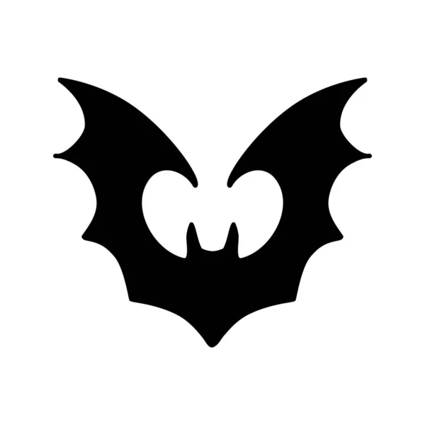 Halloween Bat Siluett Design Isolerad Vit Bakgrund Vektor Illustration — Stock vektor