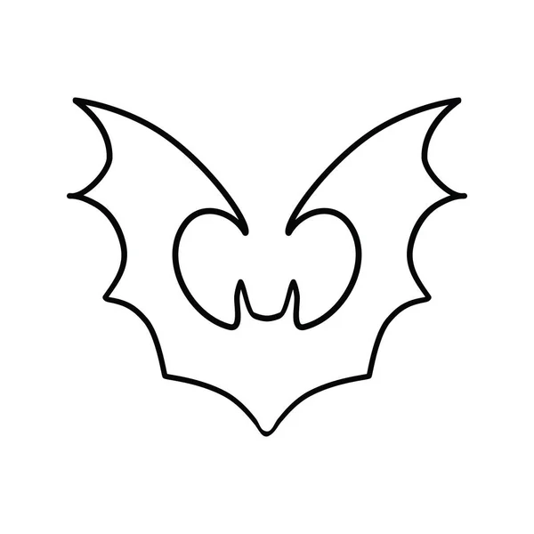 Halloween Bat Siluett Design Isolerad Vit Bakgrund Vektor Illustration — Stock vektor