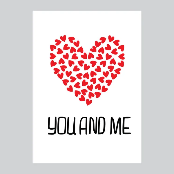 Une Imprimerie Pour Saint Valentin Avec Jolis Cœurs Dessinés Main — Image vectorielle