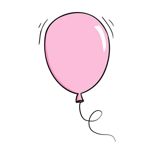 Stelletje Ballonnen Cartoon Platte Stijl Geïsoleerd Witte Achtergrond Vectorillustratie — Stockvector