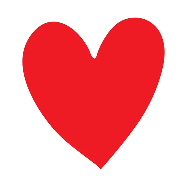 Ícone Coração Vermelho Isolado Fundo Branco Sinal Amor Moderno Plano — Vetor de Stock
