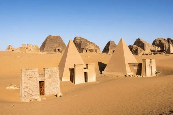 Stará Civilizace Pyramid Meroe Súdánu — Stock fotografie