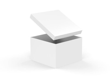 Markalaştırma sunumu için iç tilki ile beyaz boş boyun kutusu ve taklit, 3D illüstrasyon