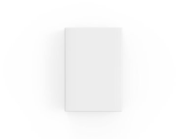 İzole edilmiş beyaz arkaplan üzerinde beyaz boş karton kutu şablonu, tasarım sunumu için hazır, 3d illüstrasyon