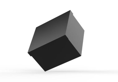 Markalaştırma sunumu için iç tilki ile siyah boş boyun kutusu ve taklit, 3D illüstrasyon