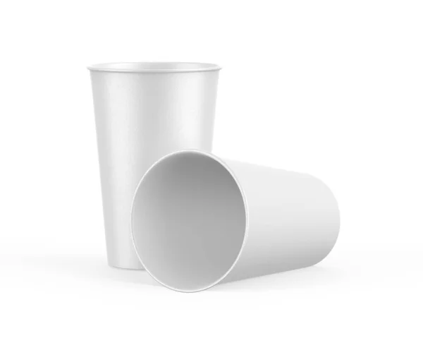 음료를 마시기 위하여 돌본다 Kraft Cardboard Paper Cup Isolated White — 스톡 사진