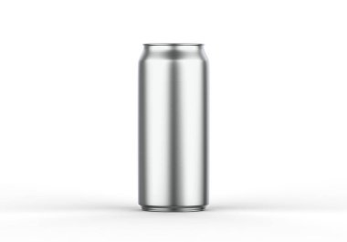 Alüminyum ince izole edilmiş beyaz arkaplan üzerinde şablon oluşturabilir, tasarım sunumunuz için hazır, 3d illüstrasyon