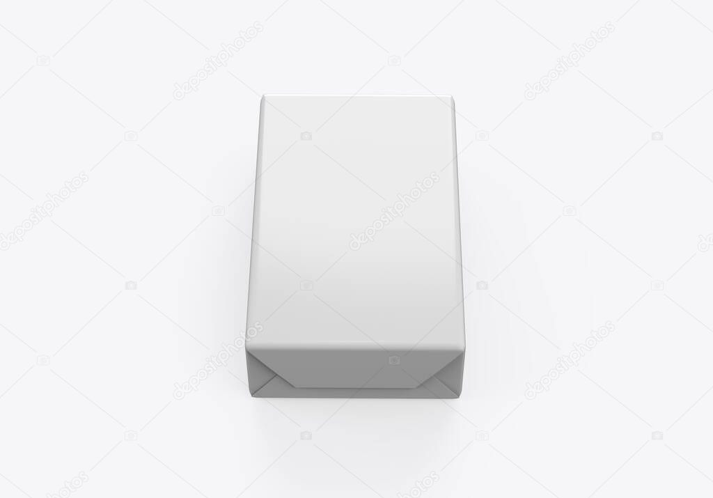 Soap and butter block wrap box mockup on isolated white background, packaging product package for design presentation, 3d illustration