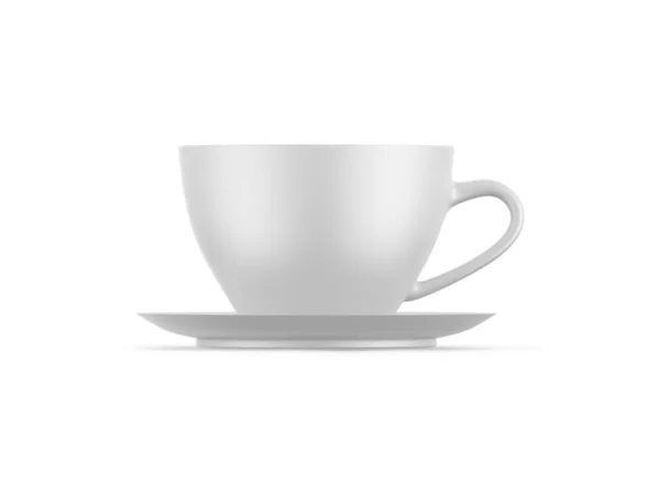 Teetassen Attrappe Aus Porzellan Leere Keramik Kaffeetasse Auf Isoliertem Weißem — Stockfoto