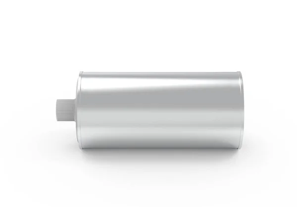 Blanco Liter Metallic Olijfolie Blik Mockup Template Geïsoleerde Witte Achtergrond — Stockfoto