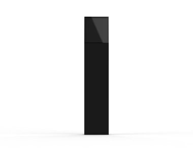 Akrilik bilgilere göre markalaşma için elektronik zemin standı, 3 boyutlu illüstrasyon