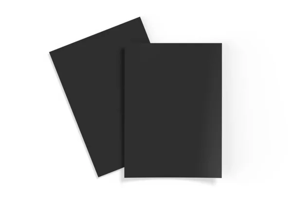 Blank Flyer Pamphlet Postcard Catalogue Brochure Mock Template Isolated White —  Fotos de Stock