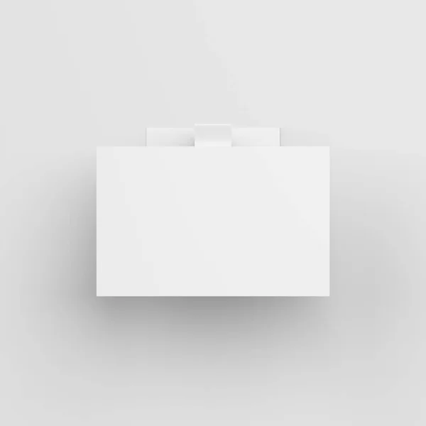 Blank White Rectangular Advertising Pvc Shelf Wobbler Mock Plastic Shelf — Stock Photo, Image