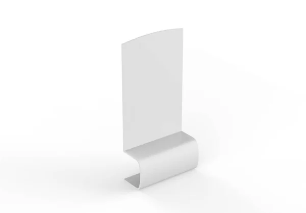 弧形广告横幅在孤立的白色背景上模拟 3D插图 — 图库照片