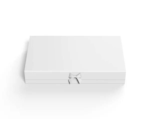 Branco Branco Caixa Presente Papelão Duro Simular Modelo Ilustração — Fotografia de Stock