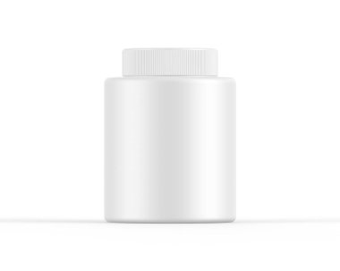 Boş beyaz kavanoz izole edilmiş beyaz arkaplan üzerinde şablon, tasarım sunumu için hazır, 3d illüstrasyon