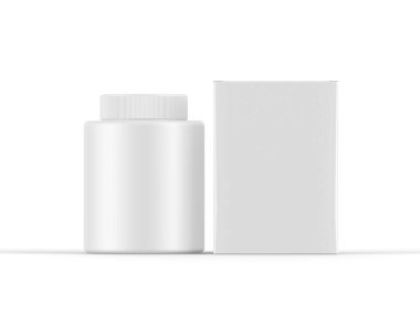 Boş beyaz kavanoz izole edilmiş beyaz arkaplan üzerinde şablon, tasarım sunumu için hazır, 3d illüstrasyon