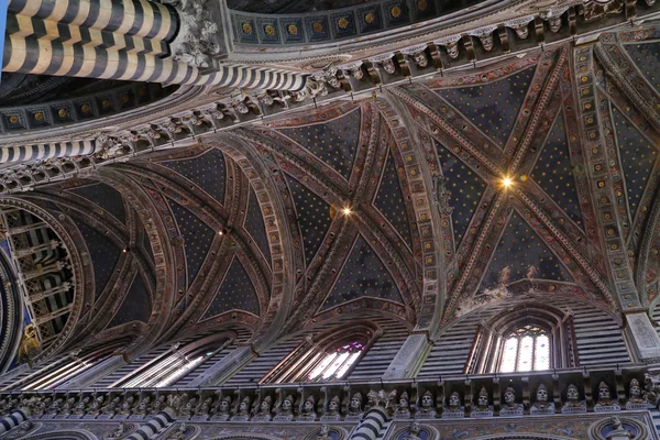 Vy innifrån av thinterior av Sienas katedral i Toscana, Italye duomo, Siena — Stockfoto