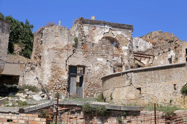 Vista Panorámica Las Ruinas Craco Ciudad Fantasma Abandonada Después Deslizamiento — Foto de Stock