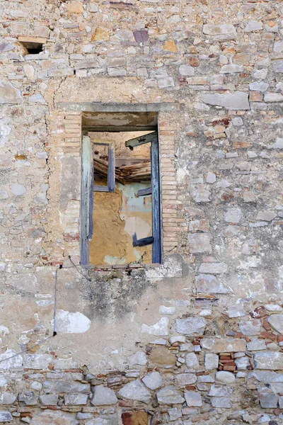 Vista Panorâmica Das Ruínas Craco Cidade Fantasma Abandonada Após Deslizamento — Fotografia de Stock