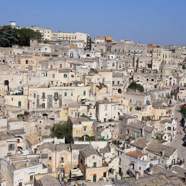 Matera Talya Ağustos 2020 Matera Şehrinde Tarihi Bir Bölge Olan — Stok fotoğraf