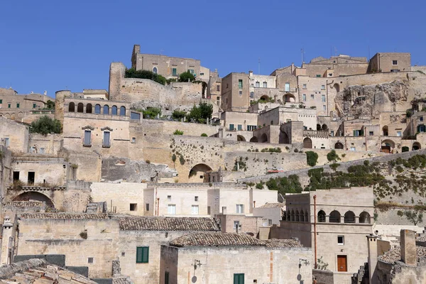 Matera Talya Ağustos 2020 Matera Şehrinde Tarihi Bir Bölge Olan — Stok fotoğraf