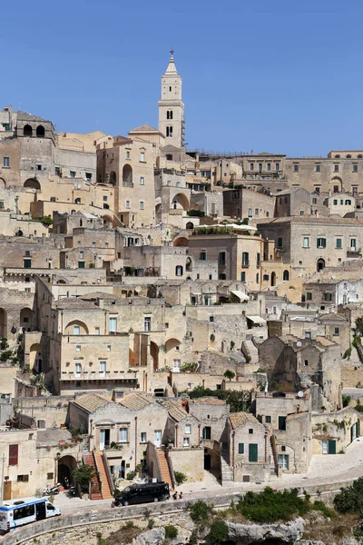 Matera Talya Ağustos 2020 Matera Şehrinde Tarihi Bir Bölge Olan — Stok fotoğraf