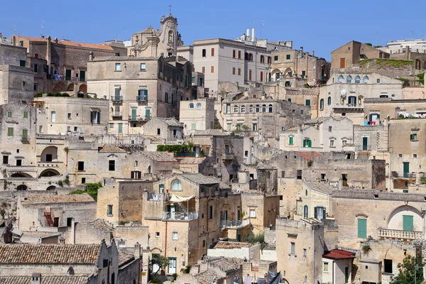 Matera Talya Ağustos 2020 Matera Şehrinde Tarihi Bir Bölge Olan — Stok fotoğraf