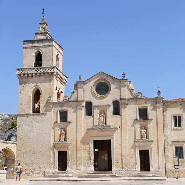 Matera Itálie Srpna 2020 Kostel San Pietro Caveoso — Stock fotografie