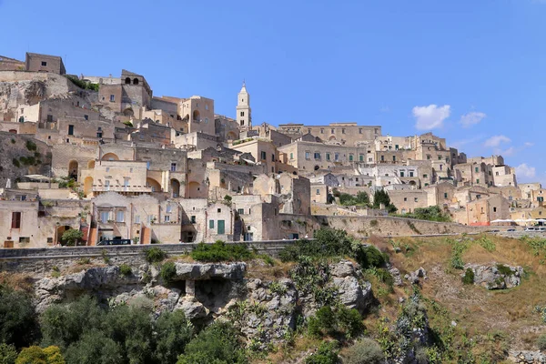 Matera Talya Ağustos 2020 Matera Şehrinde Tarihi Bir Bölge Olan — Stok fotoğraf