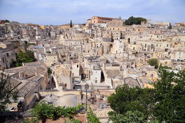 Matera Italië Augustus 2020 Zicht Sassi Matera Een Historische Wijk — Stockfoto