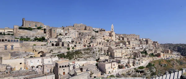 Matera Talya Ağustos 2020 Matera Şehrinde Tarihi Bir Bölge Olan — Stok fotoğraf