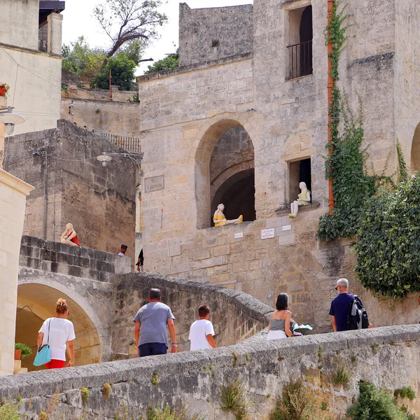 Matera Italie Août 2020 Vue Sur Les Sassi Matera Quartier — Photo