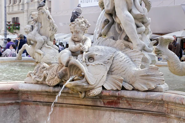 Piazza Navona Róma leghíresebb tere egyike — Stock Fotó