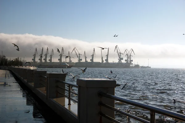 Matin dans le port de Bakou — Photo