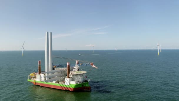 Offshore Windpark Zee — Stockvideo