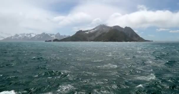 Nubes Blancas Que Pasan Sobre Mar Las Montañas Georgia Del — Vídeos de Stock