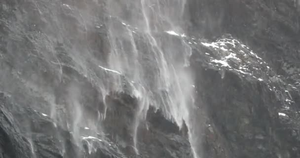 Agua Que Fluye Cara Roca Georgia Del Sur Territorio Británico — Vídeos de Stock