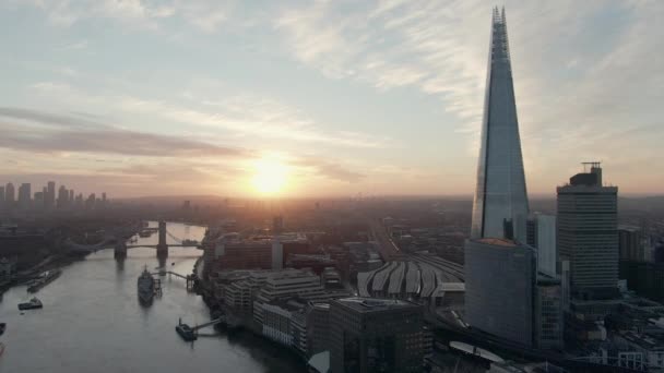 Tamise Ville Coucher Soleil Londres Royaume Uni — Video