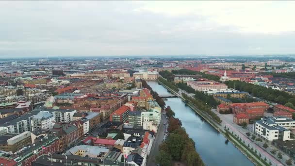 Widok Malmoe Kanał Malmoe Scania Szwecja — Wideo stockowe