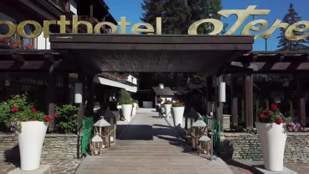 Вход Горный Курорт Альта Бадия Италия — стоковое видео