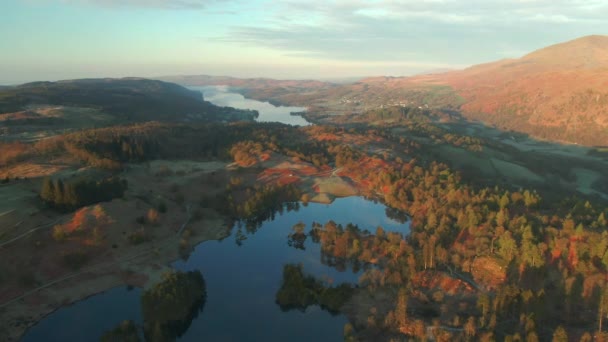 Wzgórza Jeziora Parku Narodowym Lake District — Wideo stockowe